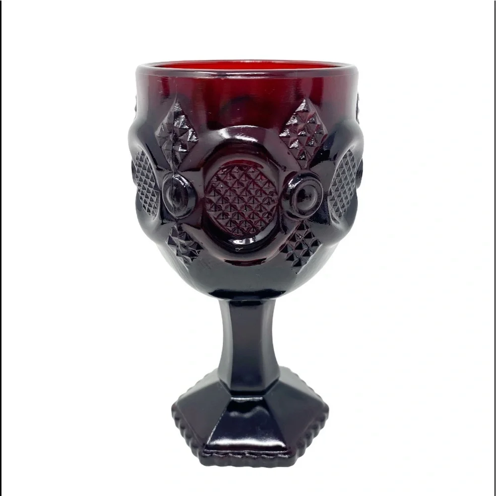 5-pc Avon Cape Cod Ruby Red Small Red Wine Goblets (buy 4 get 1 free)